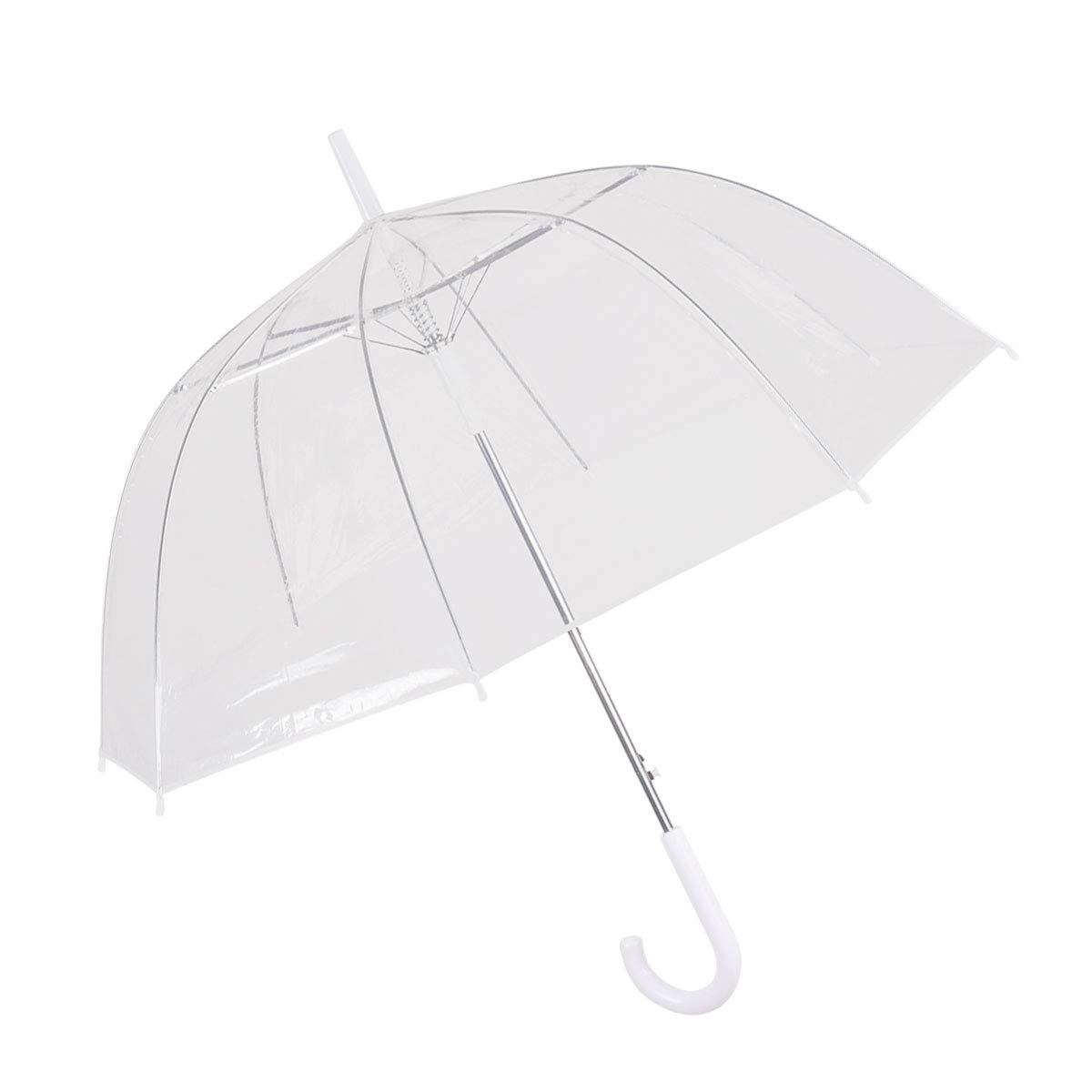 Ombrello Donna Ragazza Parapioggia a Cupola Trasparente In Pvc Lunghezza Stecche cm 61
