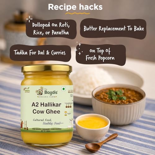 Image of The Bagdi's Organic A2 Hallikar Cow Ghee | Bilona Method | 100% Natural, Handmade (1000ml)