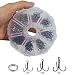 ICE SEA 120 pcs Round Bend Treble Hook Double Split Ring Set Black High Carbon Steel Fishing Hook Stainless Steel Heavy Duty Fishing Split Ring Fishing Tackle Kit with a Plastic Box
