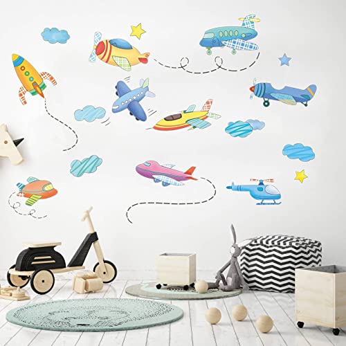 Airplane Wall Decals Plane Wall Stickers For Bedroom Wall Art Mural For Living Room Kids Room Wall Decor #TOP3