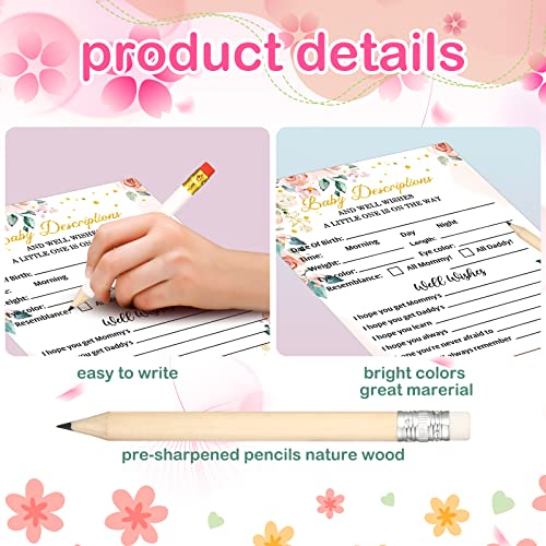 image for Yinder 145 Pcs Floral Baby Shower Games Girl or Boy Activities Cards B