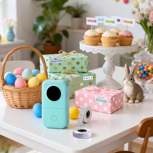 Image of Phomemo Label Maker Machine with Tapes - White /Clear /Gold Labels, D30 Portable Handheld Bluetooth Mini Label Makers, Multiple Templates Fonts Icon, Thermal Small Label Printer Rechargeable for Home