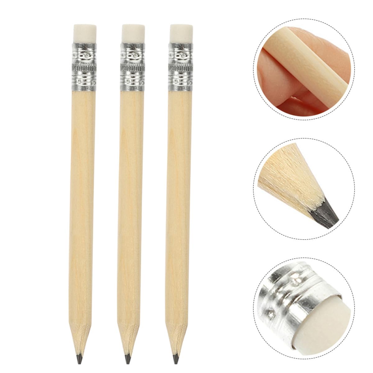 Crayons Courts en Bois Naturel 10 Cm avec Gomme, Mini Crayons de Golf Ronds 200 Pièces, Accessoire Golf Portable pour Score et Usage Scolaire ou Bureau
