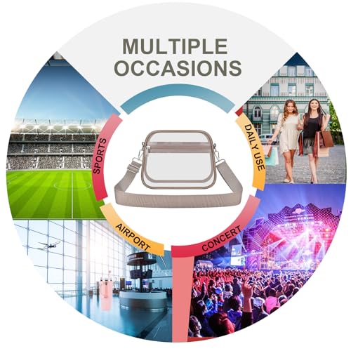 Image of Oraben Clear Bag for Stadium Events Clear Purse Stadium Bag Satchel Handbags for Sports Events Concerts Festivals | Stadium Approved