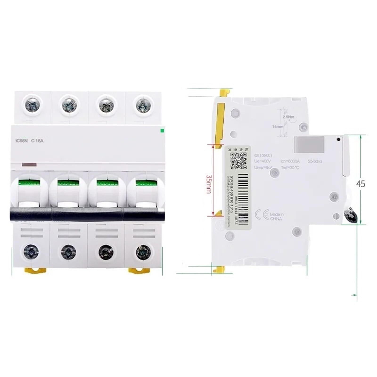 1 szt. Wyłącznik powietrza IC65N C25 1P + N C20A 2P 3P C25A 3P C63A 4P 1A 2A 4A 6A 10A 16A 20A 25A 32A 40A 50A 63A (4P, 4A)