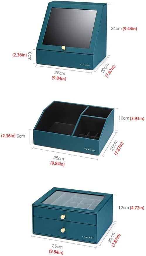 Jewelry Organizer Jewelry Box Storage Box Cosmetic Box Ring Earring Necklace Bracelet Storage Box Lining Flocking Jewelry Box (Size : 1) ()