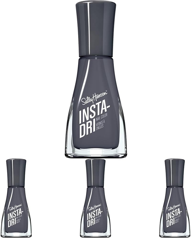 Sally Hansen Insta-Dri®, Grease Lightening, Quick Dry, Long Lasting, Streak-Free Shine, Black Nail Polish (Pack of 4)