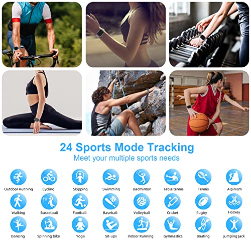 Hadisala Smart Watch, 1.69" Fitness Tracker For Android Ios Phones, Activity Tracker With Heart Rate Monitor, Blood Oxygen Meter, Ip68 Waterproof Smartwatch For Women Men-Silver #TOP5