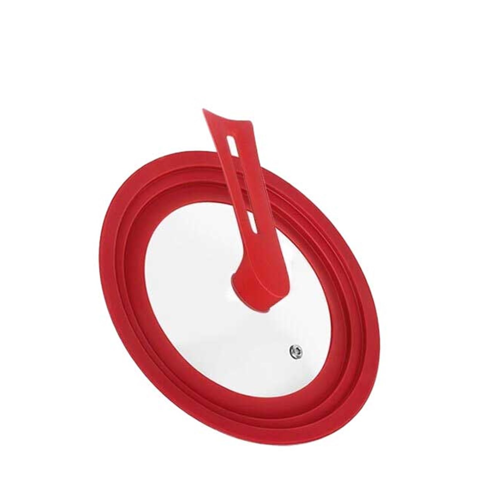 Zyslxhocz Stand Red 20-22-24Cm Silicone Universal Pan Lid With Standing Handle Kitchen Pot Skillet Frying Pan Cover Cookware Tempered Glass Replacement Pan Lid(Stand Red 20-22-24Cm)