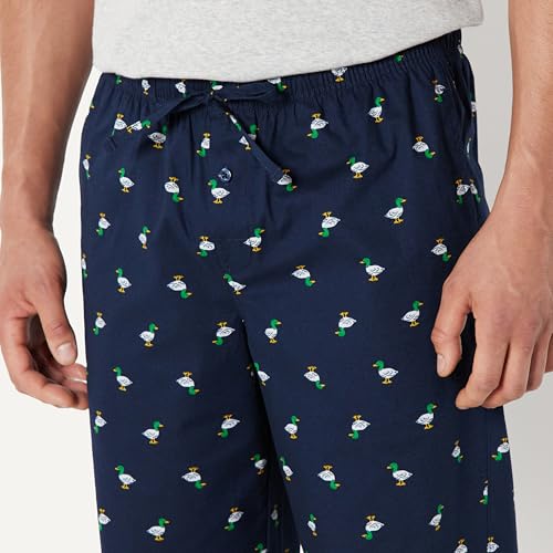 Image of Amazon Essentials Men's Cotton Poplin Straight-Fit Pajama Pants with Pockets, Elastic Waist, Drawstring