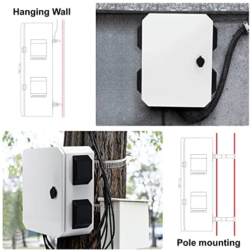 Octide New Upgraded Outdoor Electrical Box, Ip65 Waterproof, Cold-Rolled Steel Plate, Aluminum Alloy Back Beam, One-Piece Ventilation Design, Wall/Pole Mounted. (15.7" X 11.8" X 7.9") #TOP3