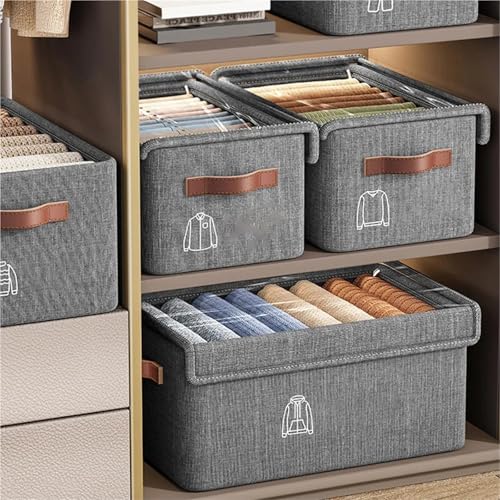 Panier pliable transparent L pour optimiser l'armoire du dortoir