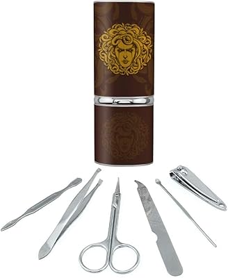 Medusa Gorgon Head Covered in Snakes Stainless Steel Manicure Pedicure Grooming Beauty Care Travel Kit