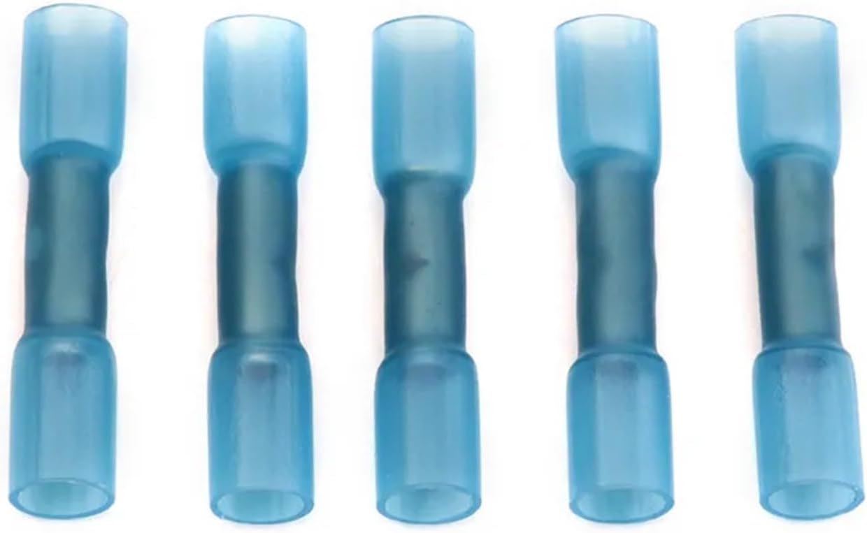 50-Pack Waterproof Heat Shrink Butt Connector Butt Wire Automotive Accessories Crimp Cable Terminal Insulated AWG 16-14 Kit