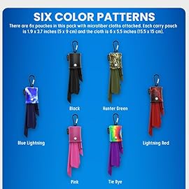 Microfiber Cloth & Glasses Wipes (6 Pack) Lens & Glasses Cleaning Cloth - Eye Glass Clean Cloths - Eyeglass Cleaning Cloth - Glass Cleaning Cloth - Camera Lenses & Gadget Delicate Screens - Red