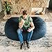 Big Joe Fuf Media Lounger Foam Filled Bean Bag Chair with Removable Cover, Cobalt Lenox, Durable Woven Polyester, 6 feet Giant