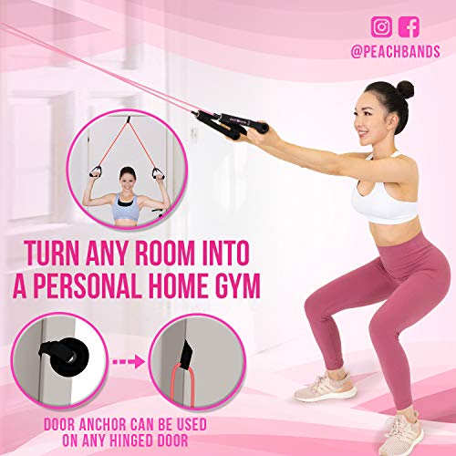 Peach Bands Resistance Tube Bands Set - Exercise Bands With Handles, Door Anchor And Workout Guide #TOP2