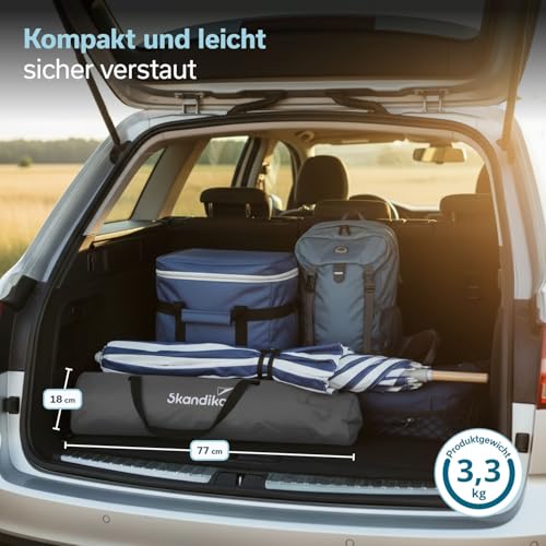Skandika Strand Campingstuhl Beach | Bequemer Strandstuhl mit atmungsaktivem Mesh, Getränkehalter, niedrig, leicht zu transportieren… – Ansicht 6