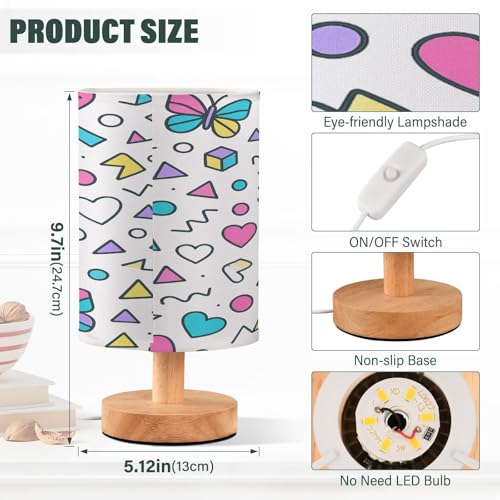 Cartoon Geometric Shapes Juego Lamparas de Mesa de Noche miniatura 3