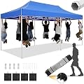 HOTEEL 10x20 Heavy Duty Pop Up Canopy Tent Outdoor Canopy Tent for Parties, Commercial Instant Waterproof Canopy Wedding Event Tent with Roller Bag, UV 50+Portable Shelter, Thick Hexagonal Legs, Blue