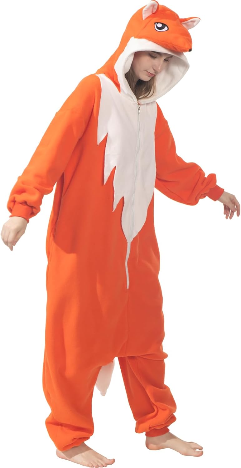 Adult Fox Onesie Halloween Costume Animal One-Piece Cosplay Pajamas for Women and Men - Image 6