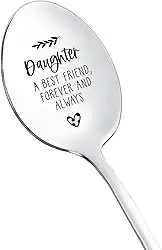 Colher de presente de aniversário de filha da mamãe papai, presentes para minha filha, um melhor amigo para sempre e sempre, para filhas, presentes de Natal para filhas, enteada, colher de chá e café