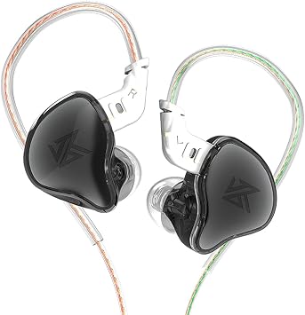 KZ EDC in-Ear Monitors, HiFi Stereo Stage/Studio IEM Wired Noise Isolating Sport Earphones/Earbuds/Headphones with Detachable Cable for Musician Audiophile Without Mic, Black