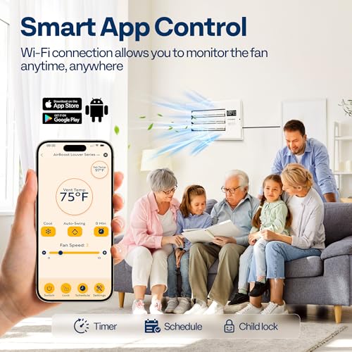 VIVOHOME Register Booster Fan - 6'' x 10'' Opening with Adjustable Louver - Smart Thermostat & 10-Speed WIFI App Control - AC Vent Fan for Floor, Ceiling, Wall - Quiet Operation (White) by VIVOHOME - Used condition - Image 4