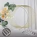 YALLOVE 10 PCS 14 Inch Floral Hoop Table Centerpiece, Gold Metal Wreath Ring Stand with Crystal Clear Acrylic Base for Balloon and Flower Decoration, Flower NOT Included