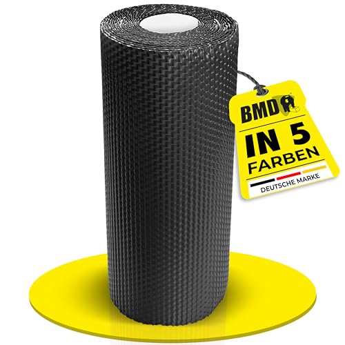 BMD Kaminanschlussband 3D | 5 Farben | 300 mm x 5 m | schwarz RAL 9005 | Wandanschlussband | UV-beständig | Butylkleber selbstklebend | Schornstein | Dachfenster | Erker | Kamin | Dach | Wand