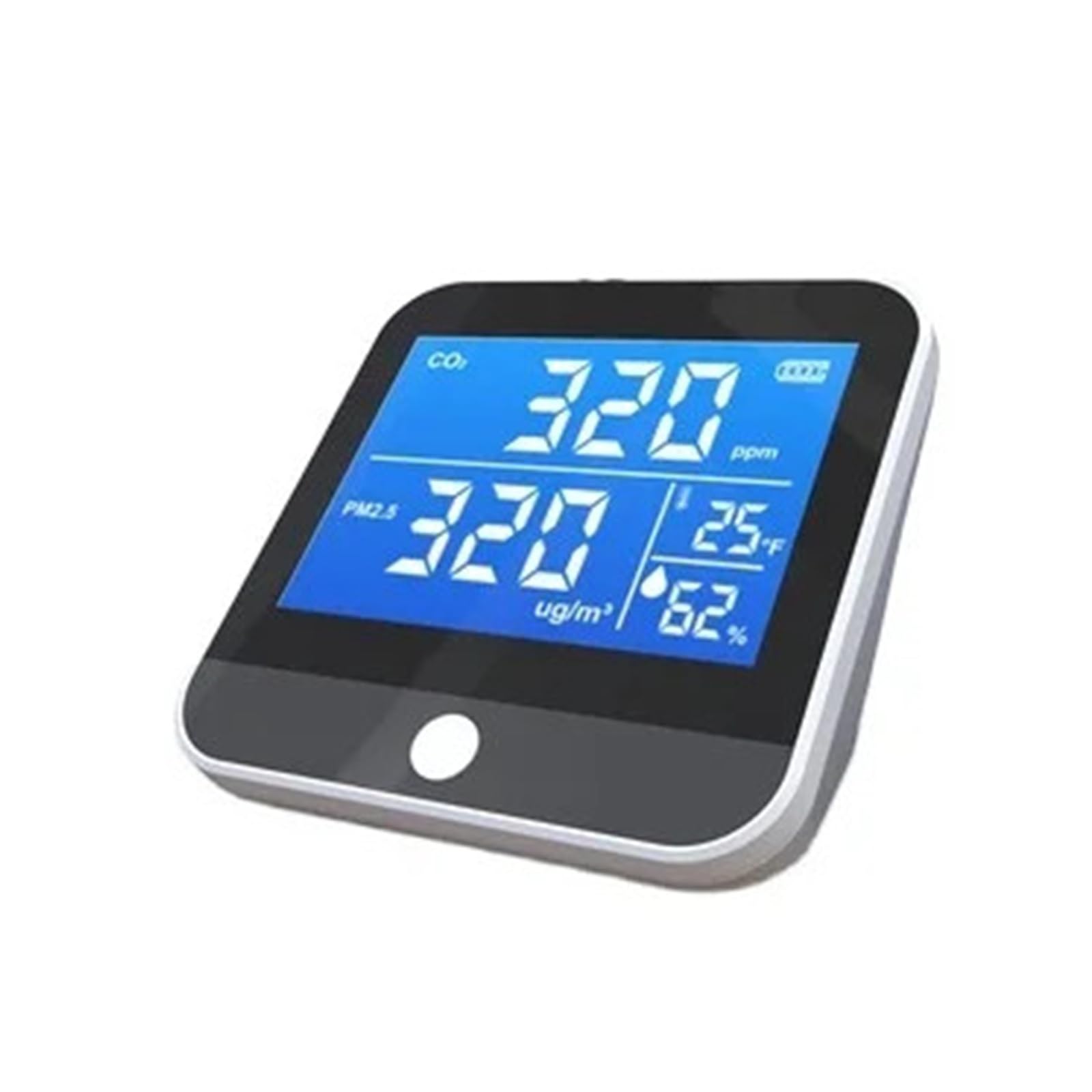 Przenośny monitor gazu CO2/PM.5 z wyświetlaczem LCD, wielogazowy tester temperatury i wilgotności do pracy domu Daty w czasie rzeczywistym