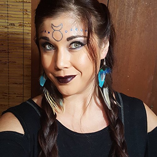 Native Feather Dangle Earrings for Women Long Peacock Boho Hook Earring - Image 3