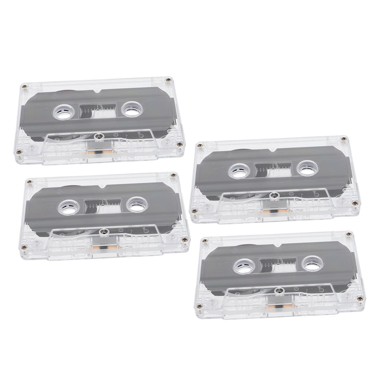 OKUMEYR 4Pcs Blank Audio Tapes Empty Cassette Tapes for Music Voice Messages and DIY Projects Vintage Style Recording Tapes Compatible with Various Devices
