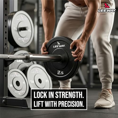 Image of Leeway Color Steel Weight Plates (40kg Set) | Iron Plates for Gym | 51mm Olympic Hole | Metal weight for Home Gym & Powerlifting | Solid Steel Construction(Multi Color, 40kg Set(2.5X4+5X2+10X2))