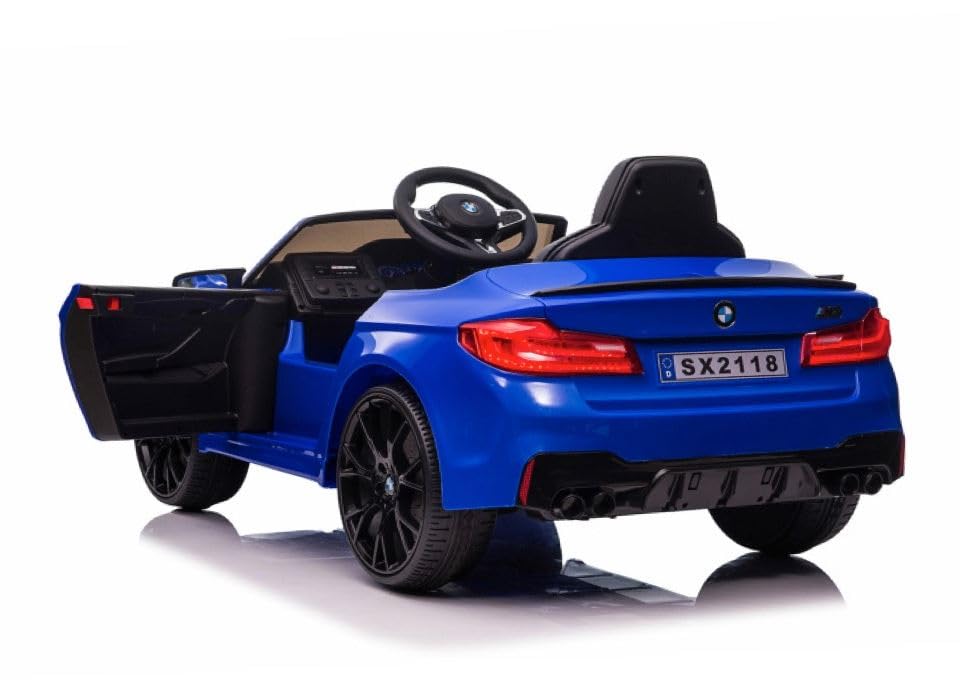 FINOOS Voiture électrique Enfant B.M.W M5 24V, avec télécommande 2.4Ghz, 1-6 Ans (Bleu)