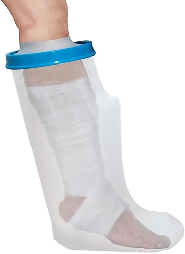 Funda 100% impermeable para la ducha, protector reutilizable para piernas cortas para adultos, fundas para piernas de ducha, bolsa de fundición para