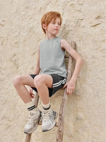 Haloumoning Boys Tank Tops Athletic Sleeveless Crewneck T-Shirts Kids Undershirts 5-14 Years - Image 6