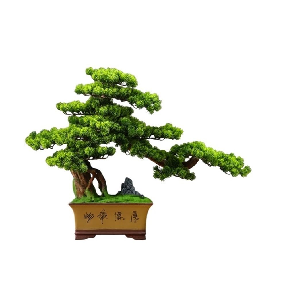 HCZKIUJY Bonsai Artificial Welcome Pine Bonsai Tree Ornaments Living Room Fake Green Plants Office Decoration Plant