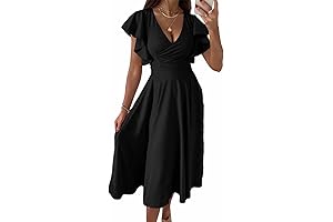 Womens V Neck Elegant Party Dress for Weddings and Special Events