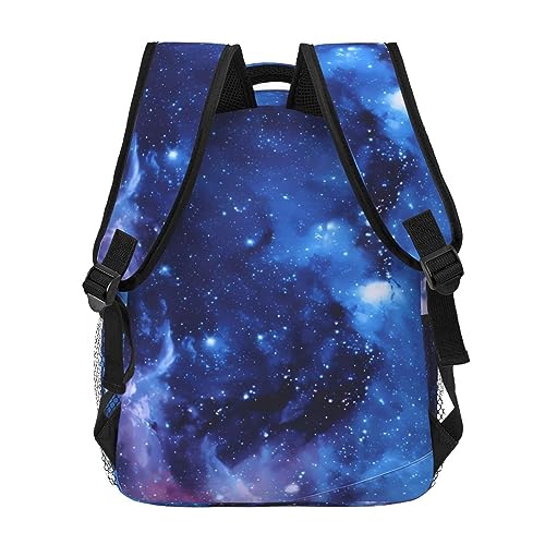 Sac à dos école et travail multifonctionnel avec imprimé galaxie bleue - 4