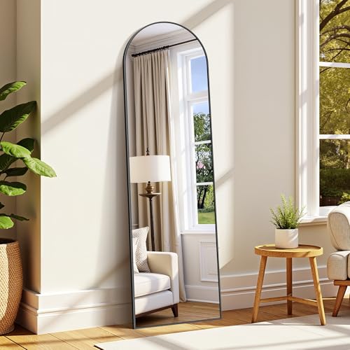 WOLIBEER Ganzkörperspiegel 150x40 cm Standspiegel und Wandspiegel mit Schwarzem Aluminiumrahmen...