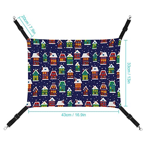 Cat Hammock Christmas House Cat Bed Cage Window Perch Hanging Space Saving For Small Pets 16.9"X13" #TOP22