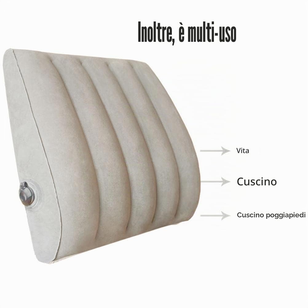 Lombare da Viaggio, Cuscino di Supporto Lombare Gonfiabile Cuscino per Schienale Portatile Cuscino Lombare Cuscino per Schienale Regolabile per Parte Bassa della Schiena