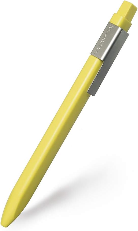 Moleskine Classic Click Ball Pen, Hay Yellow, Large Point (1.0 MM) Black Ink