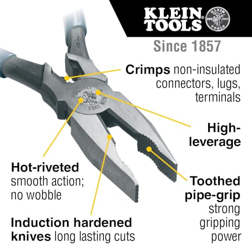 Klein Tools 12098 Combination Pliers, 0 V, Blue/Silver, 219 mm
