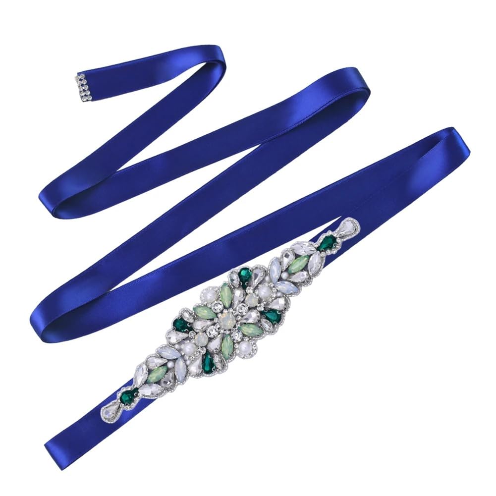 Cinturón de novia con diamantes de imitación para vestidos de noche formales, cinturón decorativo hecho a mano
