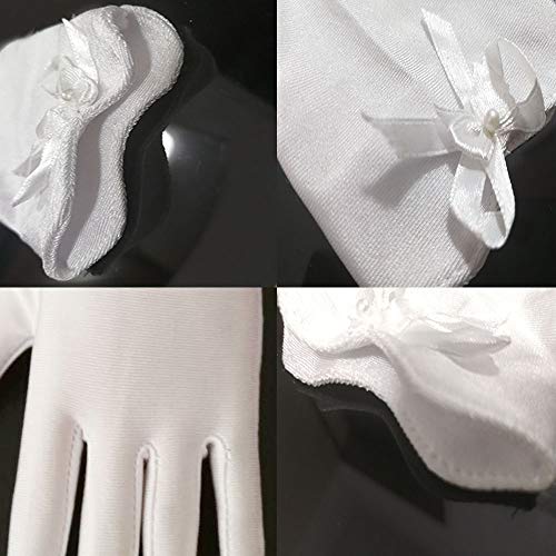 Women Costume Gloves White Dress Up Bows Gloves for Birthday Party Wedding Pageant Special Occasion Parade Banquets Magic Show Halloween Costume Accessories4