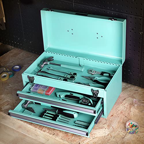 Amazon Basics 2-Drawer Steel Organization Chest - Turquoise Powder Coated Finish #TOP5