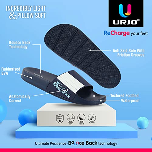 Image of URJO Kids's Sliders /Slippers Lightweight Super Flexible Arch Support Durable Anti Skid & Stylish Dailywear Sliders /Slippers for Boy's & Girl's