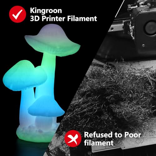 Image of Kingroon Glow in The Dark Rainbow PLA Color Change Filament 3D Printer Filament 1.75 1KG Multicolored PLA Luminous,Dimensional Accuracy + /- 0.03mm